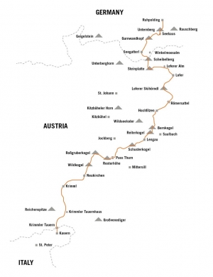 Die Strecke der Speed Transalp - Nonstop